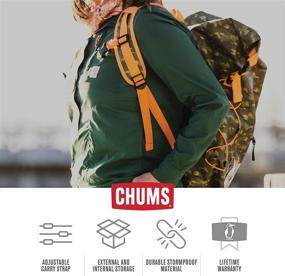 img 1 attached to Chums Storm Backpack LTD – Adjustable Hiking & Fishing Waterproof Roll Top Dry Bag (Fish Camo Green)
