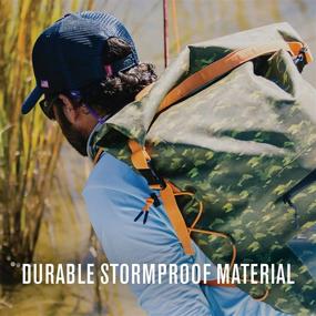 img 2 attached to Chums Storm Backpack LTD – Adjustable Hiking & Fishing Waterproof Roll Top Dry Bag (Fish Camo Green)