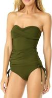 π anne cole shirred bandeau tankini for women - swimwear & cover ups logo