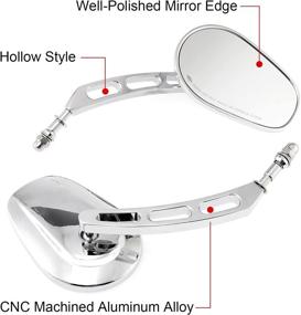 img 2 attached to 🔍 Hollow Styling Chrome Universal Rear View Side Mirrors for Harley - INNOGLOW Road King, Sportster, Street Glide, Electra Glide, Dyna, Softail, Road Glide