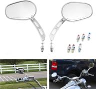 🔍 hollow styling chrome universal rear view side mirrors for harley - innoglow road king, sportster, street glide, electra glide, dyna, softail, road glide logo