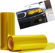 🟡 optix yellow tint vinyl film gloss headlight fog lights - 12x36 inch: enhance visibility & style logo