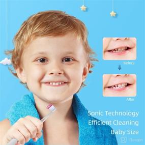 img 2 attached to 🪥 SEAGO Waterproof Replaceable Electric Toothbrush - Children's Dental Care Essential