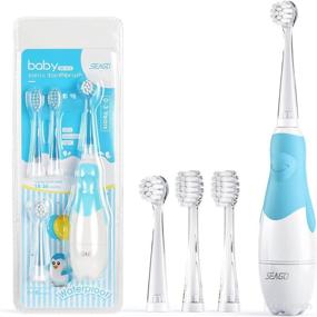 img 4 attached to 🪥 SEAGO Waterproof Replaceable Electric Toothbrush - Children's Dental Care Essential