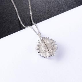 img 1 attached to Beautifully Crafted You Are My Sunshine Locket Necklace With Stamped Sunflower On Sterling Silver For Women And Teen Girls