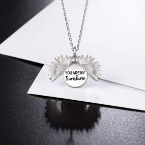 img 2 attached to Beautifully Crafted You Are My Sunshine Locket Necklace With Stamped Sunflower On Sterling Silver For Women And Teen Girls