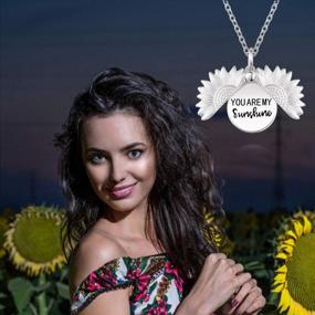 img 3 attached to Beautifully Crafted You Are My Sunshine Locket Necklace With Stamped Sunflower On Sterling Silver For Women And Teen Girls