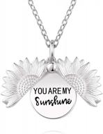 beautifully crafted you are my sunshine locket necklace with stamped sunflower on sterling silver for women and teen girls логотип