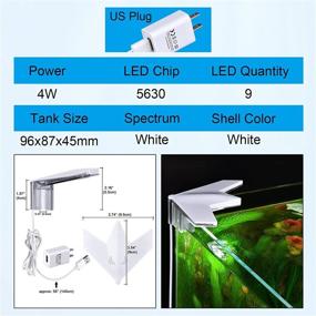 img 1 attached to 🐠 WEAVERBIRD Small Aquarium LED Light: 4W, 9-LED Clip Lamp for 8-14Inch 5mm Thick Fish Tank