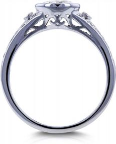 img 1 attached to Обручальное кольцо Kobelli с круглой муассанитовой рамкой в ​​винтажном стиле 1 CTW из белого золота 14 карат