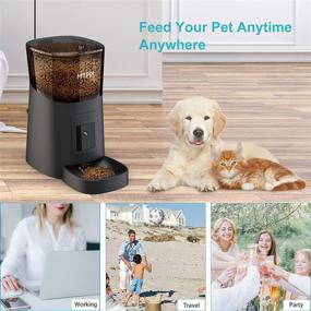 img 1 attached to Smart Pet Feeder with HD Camera, WiFi Food Dispenser for Cats and Dogs, 2-Way Audio, Timed Feeding, Mobile App Control, 6L Capacity, Up to 8 Meals per Day, Desiccant Bag Included