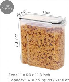 img 3 attached to BPA Free Plastic Airtight Cereal Storage Container Set - 213 Fl Oz Extra Large Containers, 2 Piece Dispensers With 24 Labels | Vtopmart