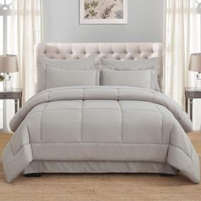 img 2 attached to Twin Bed In A Bag 5 Piece Comforter Set - Down Alternative Brushed Microfiber Bedding, Ultra Soft And Comfortable All Season Grey Twin/Twin XL