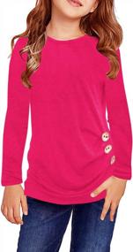 img 4 attached to Get Comfy And Chic With GOSOPIN'S Long Sleeve Button Tee And Tunic Tops For Girls