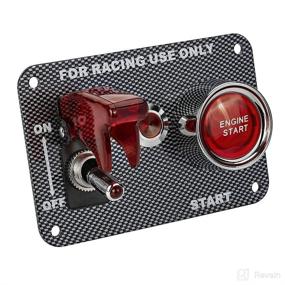 img 4 attached to 🚗 Jtron DC12V Racing Car Ignition Switch Panel - Carbon Fiber Rocker Switch + Engine Start Push Button, Red Indicator Light (Red)