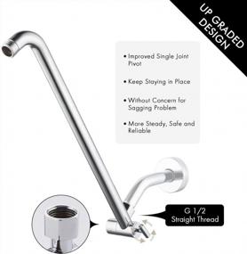 img 3 attached to KES Shower Arm Extension Arm 14-Inch All Brass Adjustable Showerhead Extender Chrome, PSA101S36-CH