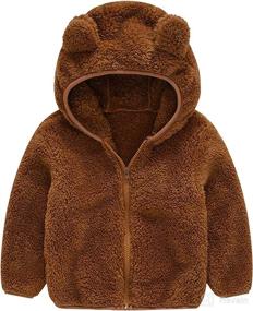 img 3 attached to 🐻 Adorable Little Bear Hoodie: Cozy Sherpa Winter Coat for Toddler Baby Boy/Girl