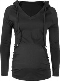 img 3 attached to Comfortable And Stylish Maternity Hoodie With Pocket And Long Sleeves By SUNNYBUY