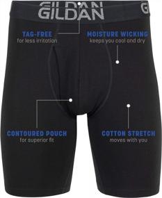 img 3 attached to Cotton Comfort: Gildan Multipack Boxer Briefs For Men With Stretch Fit
