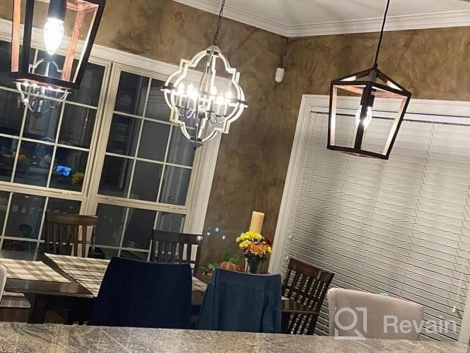 img 1 attached to Rustic Orb Chandelier With Adjustable Height - TZOE 4-Light Metal Vintage Chandelier For Dining Room, Living Room, And Kitchen review by David Everett