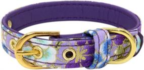 img 4 attached to Tangpan Pet Dog Printing Microfiber Collar Puppy Cat Seatbelt With Single Prong Buckle (Purple,M)