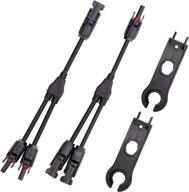 parallel solar panel y branch splitter cable kit with assembly tool - 1pair 1ft/30cm igreely connector for easy connection and better power distribution logo