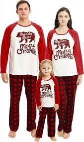img 4 attached to Matching Family Christmas Pajamas Holiday Xmas Sleepwear Set Matching Pajamas For Family