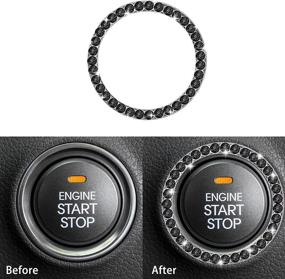 img 1 attached to YIXIN 4pcs Bling Steering Wheel Cover Trim Sticker 🚗 for Jeep Cherokee Compass Grand Cherokee Patriot Renegade Wrangler (4pcs-Black)