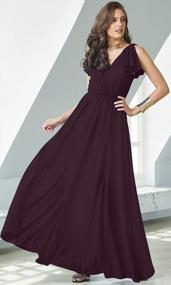 img 3 attached to Chic Sleeveless Bridesmaid Prom Gown: KOH KOH Women'S Elegant Long V-Neck Maxi Dress With Ruffle Detail