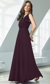 img 2 attached to Chic Sleeveless Bridesmaid Prom Gown: KOH KOH Women'S Elegant Long V-Neck Maxi Dress With Ruffle Detail