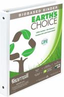 samsill earth's choice biobased 3 ring view binder - up to 25% plant-based plastic, usda certified, customizable cover logo