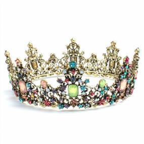 img 2 attached to Exacoo Baroque Vintage Queen Crown Tiara Headband For Women - Wedding Birthday Prom Pageant Hair Accessories