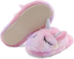 img 1 attached to 🌈 Rainbow Memory Boys' Slippers - Fluffy 13 5 14 Shoes