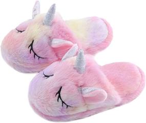 img 3 attached to 🌈 Rainbow Memory Boys' Slippers - Fluffy 13 5 14 Shoes