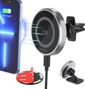 img 4 attached to 🔌 Powerful Magnetic Wireless Car Charger for iPhone 13/12: Fast 15W Charging, Perfect for MagSafe Car Mount, Air Vent & Dashboard Installation