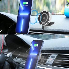 img 3 attached to 🔌 Powerful Magnetic Wireless Car Charger for iPhone 13/12: Fast 15W Charging, Perfect for MagSafe Car Mount, Air Vent & Dashboard Installation