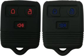 img 4 attached to 🔑 Protective Rubber Key Fob Cover for Ford F150 F250 F350 Explorer Ranger Escape Expedition - 2 Pieces