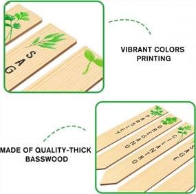 img 2 attached to 12-Pack Re-Usable Wooden Plant Labels - Perfect For Indoor/Outdoor Kitchen Herbs Garden Gifts