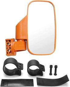 img 2 attached to 🟠 1Pair UTV Side View Mirror for 1.75" - 2" Roll Cage, Tempered Glass Breakaway Mirrors for Polaris Ranger RZR, Can Am Commander, Maverick X3, Gator, Teryx, Rhino YXZ & More (Orange)