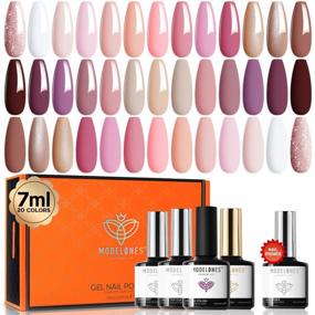 img 4 attached to Get The Ultimate Neutral Collection With Modelones 24 Pcs Gel Nail Polish Kit: 20 Shades Of Nude, Pink And Glitter For All Seasons