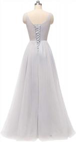 img 3 attached to Elegant Tulle V Neck Prom Dress With Flower Print - Perfect For Evening Gowns!