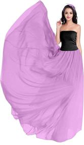 img 3 attached to Женская ретро макси юбка из шифона с эластичным поясом и деталями в складку, полной или до щиколотки длины