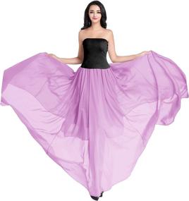 img 1 attached to Womens Retro Maxi Chiffon Long Skirt With Elastic Waistband And Pleated Detail In Full Or Ankle Length