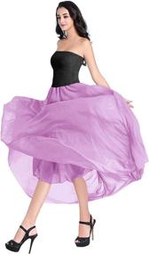 img 2 attached to Womens Retro Maxi Chiffon Long Skirt With Elastic Waistband And Pleated Detail In Full Or Ankle Length