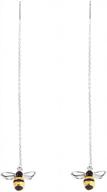серьги sluynz из стерлингового серебра bumble bee threader для женщин и подростков с цепочкой и подвесным дизайном - качество 925 логотип