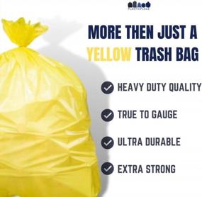 img 1 attached to Yellow 40-45 Gallon Trash Bags - 100 Count - Heavy Duty 1.5 Mil Garbage Can Liners By Plasticplace (W42Y15)