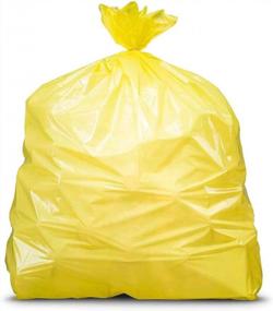 img 2 attached to Желтые мешки для мусора 40-45 галлонов - количество 100 - сверхмощные вкладыши для мусорных баков 1,5 мил от Plasticplace (W42Y15)