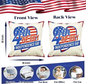 img 3 attached to Patriotic Pillow Cover Set: 4Th Of July Decorations For Your Farmhouse Home With Stars And Stripes Design