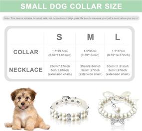 img 3 attached to 🐶 Hicarer 2 Pieces Dog Pearl Collars and Pet Pearl Necklace Set: Stylish Dog Leather Collar with Crystal Rhinestone Cat Neck Strap for Dogs and Cats