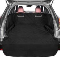 water-resistant suv pet cargo cover with flap protector by packism - large dog seat cover with bumper flap for universal fit - black logo